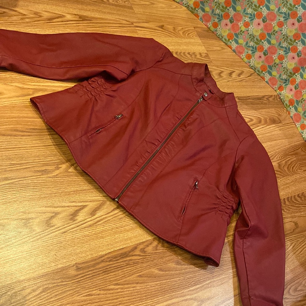Baccini Red faux leather jacket 2X